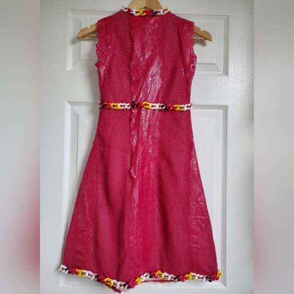 Gianni Versus Versace Pink Sleeveless Dress Size IT 38/ XS w Chain Detail - Picture 3 of 15